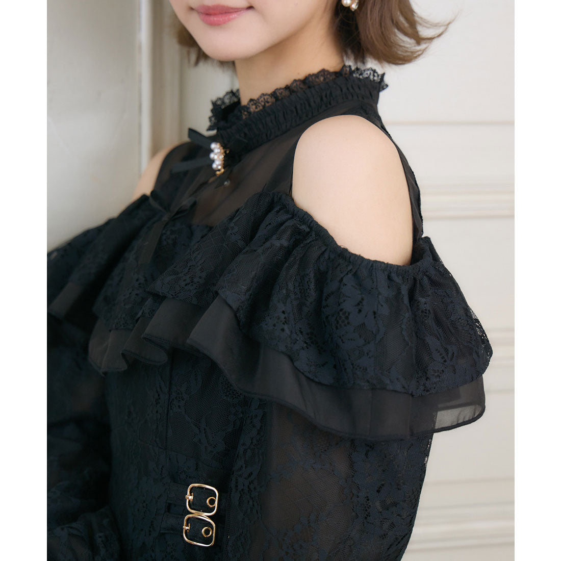 クチュールバイロジータ couture BY ROJITA 肩開き総レースワンピース （ピンクベージュ） ピンクベージュ