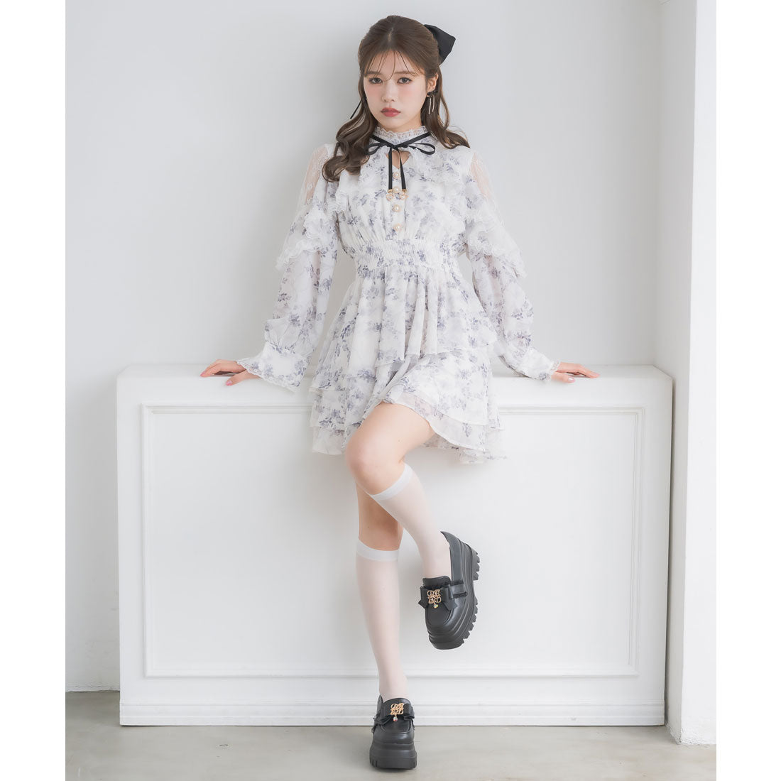 クチュールバイロジータ couture BY ROJITA ラッフルティアードフレアミニワンピース （マルチ） マルチ