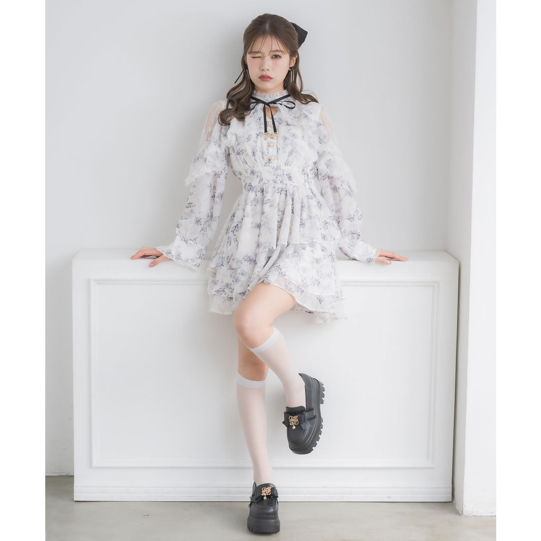 クチュールバイロジータ couture BY ROJITA ラッフルティアードフレアミニワンピース （マルチ） マルチ
