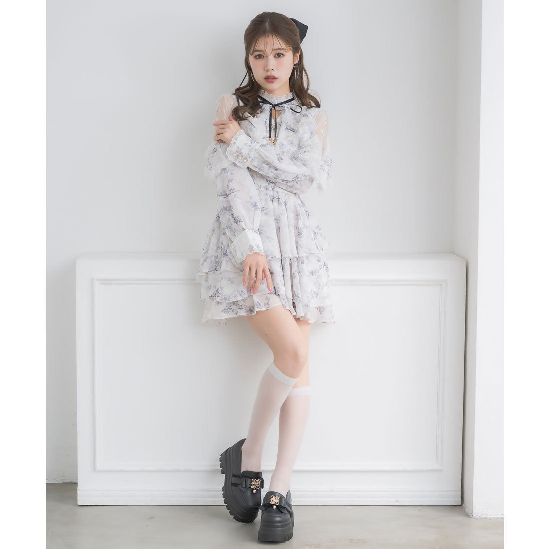 クチュールバイロジータ couture BY ROJITA ラッフルティアードフレアミニワンピース （マルチ） マルチ