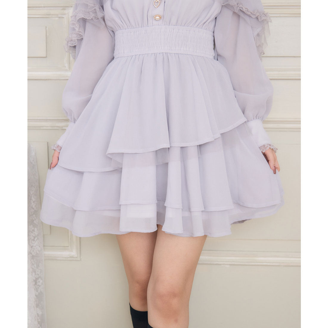 クチュールバイロジータ couture BY ROJITA ラッフルティアードフレアミニワンピース （マルチ） マルチ