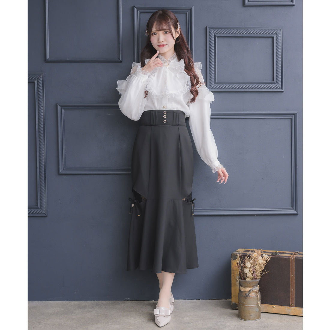 クチュールバイロジータ couture BY ROJITA レース透かしマーメイドスカート （チェック） チェック