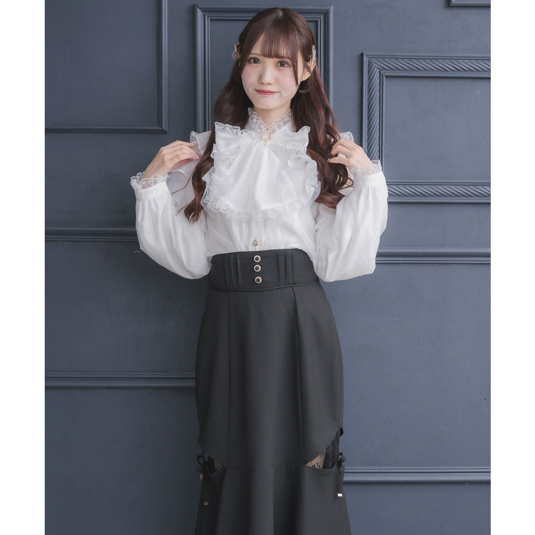 クチュールバイロジータ couture BY ROJITA 肩レーシーフリルブラウス （ホワイト） ホワイト