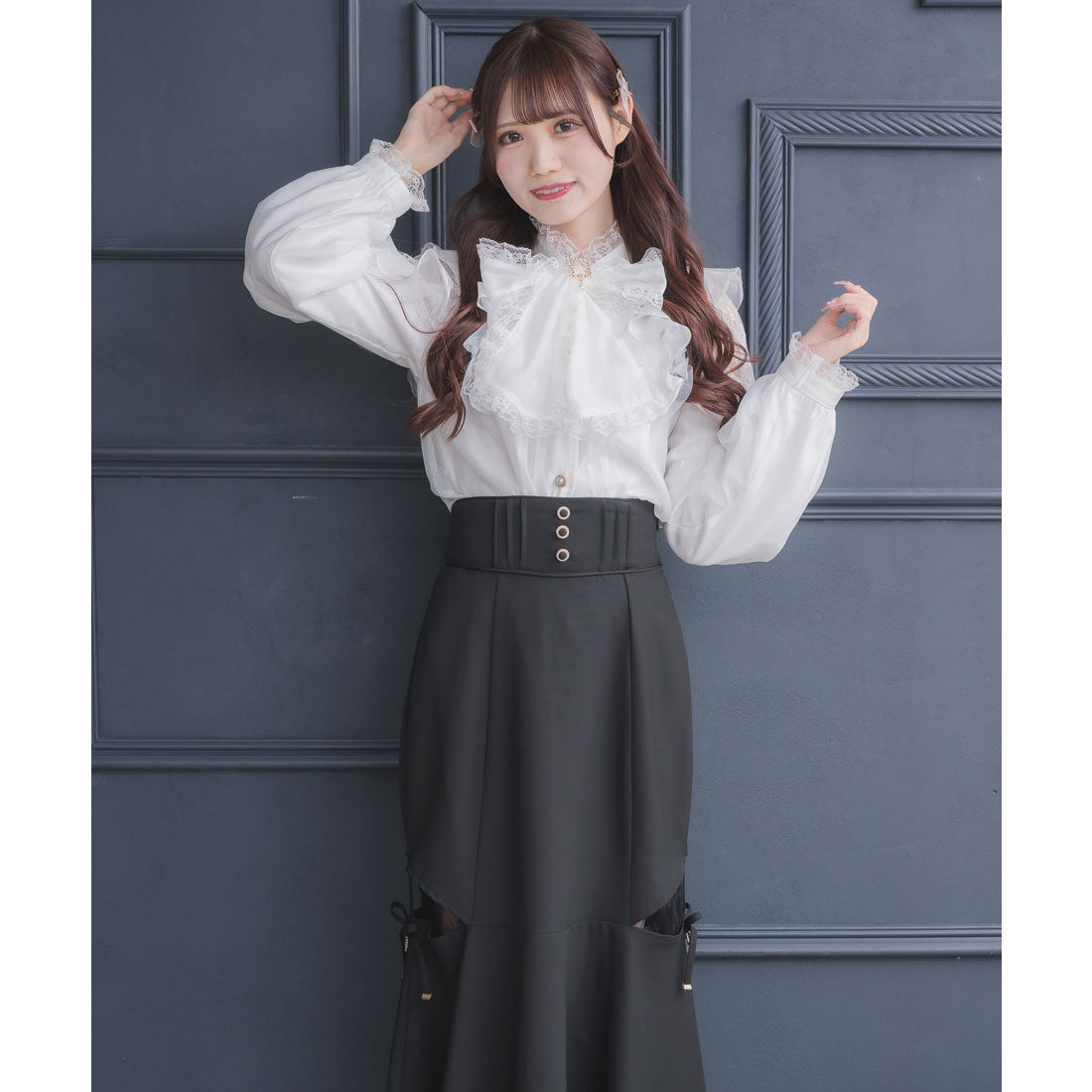 クチュールバイロジータ couture BY ROJITA 肩レーシーフリルブラウス （ホワイト） ホワイト