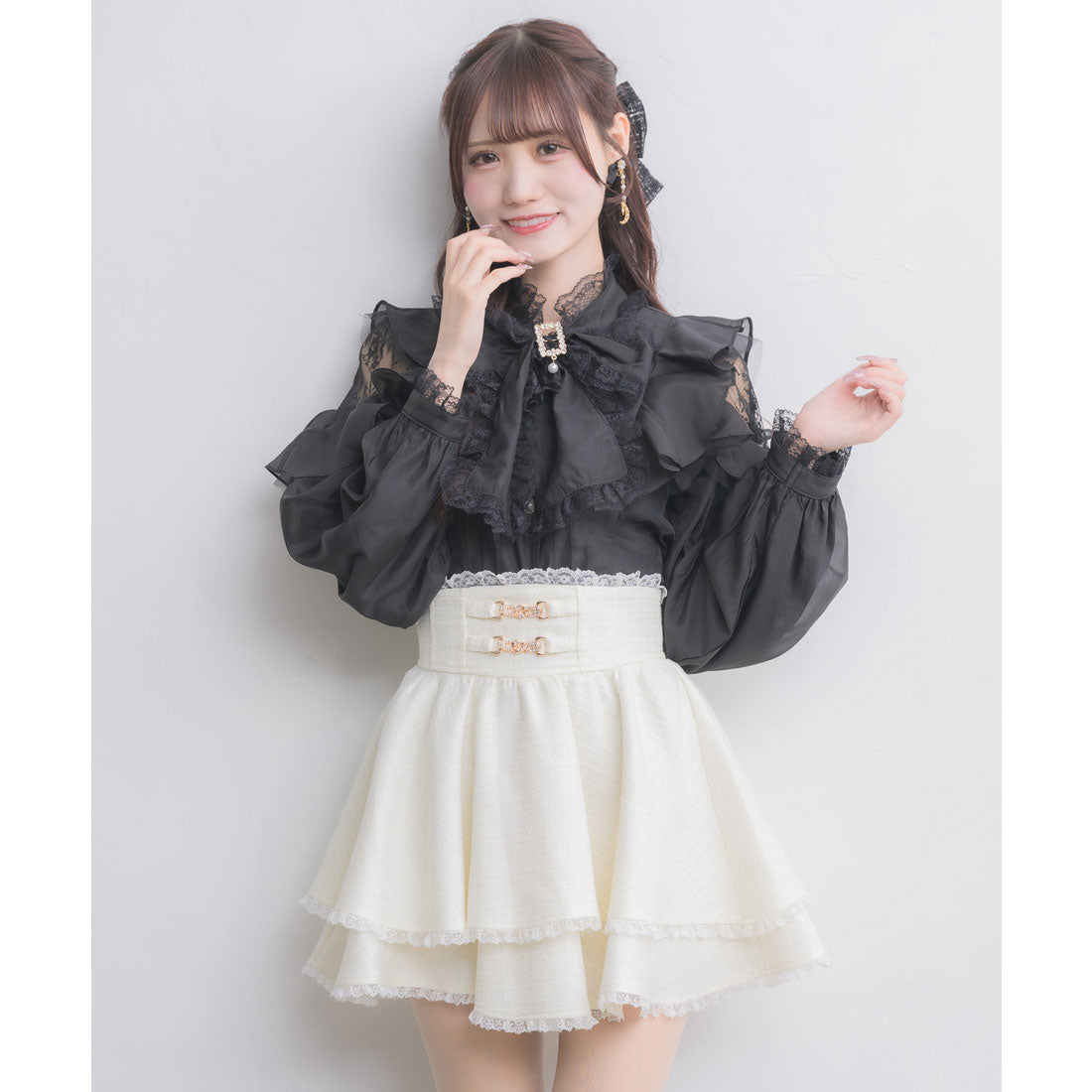 クチュールバイロジータ couture BY ROJITA 肩レーシーフリルブラウス （ホワイト） ホワイト