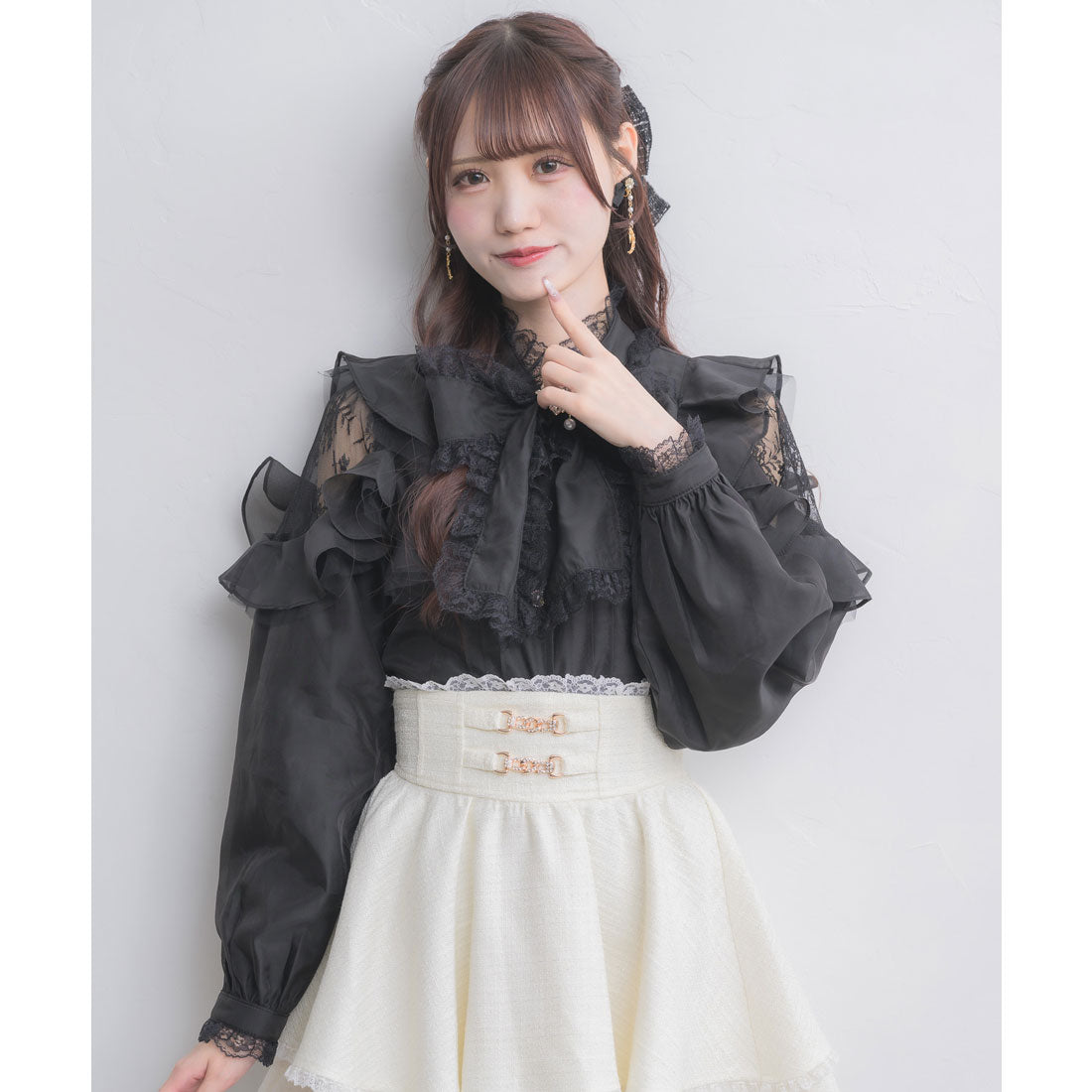 クチュールバイロジータ couture BY ROJITA 肩レーシーフリルブラウス （ホワイト） ホワイト