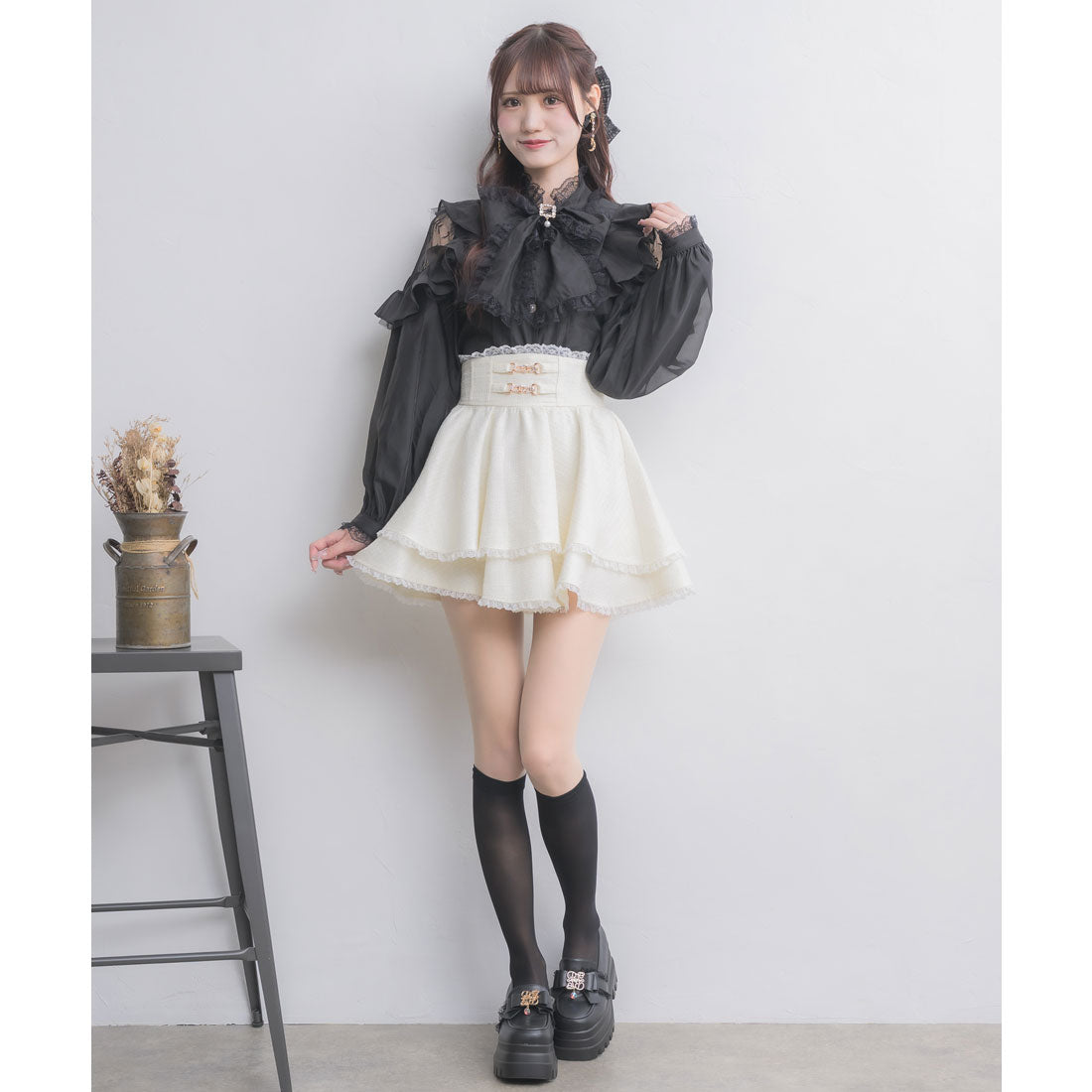 クチュールバイロジータ couture BY ROJITA 肩レーシーフリルブラウス （ホワイト） ホワイト