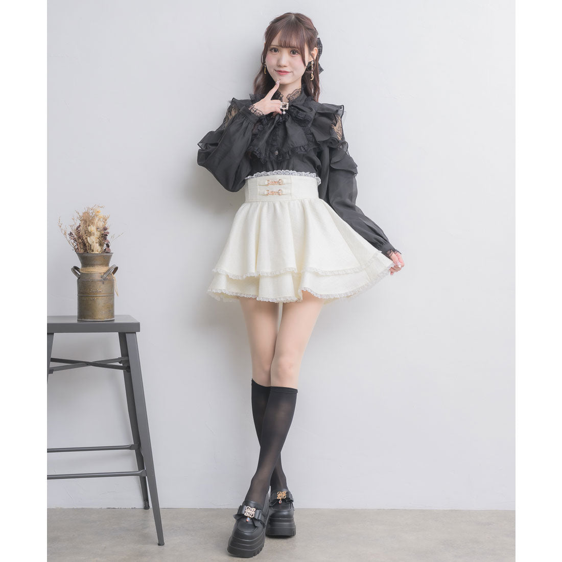 クチュールバイロジータ couture BY ROJITA 肩レーシーフリルブラウス （ホワイト） ホワイト