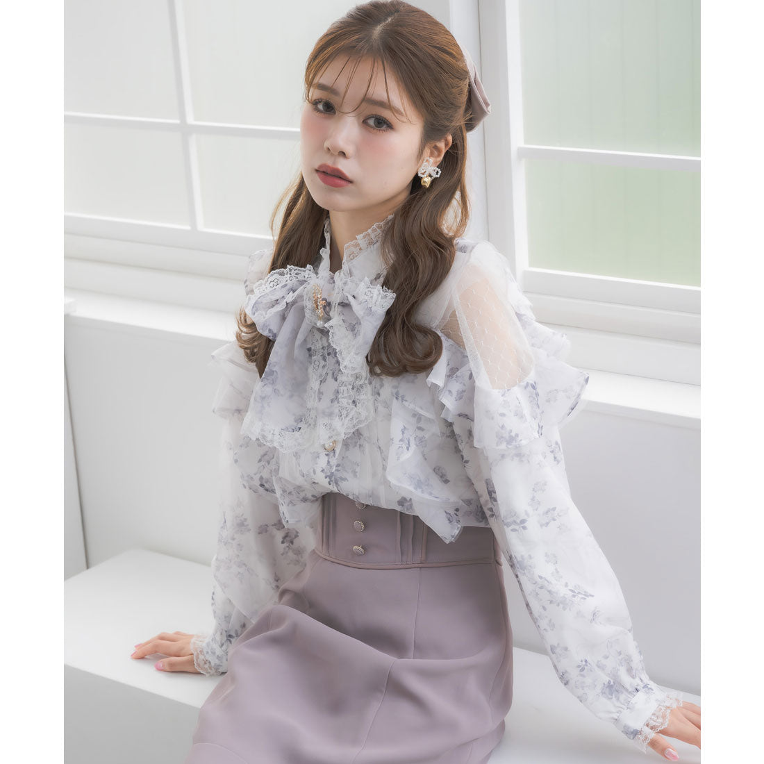 クチュールバイロジータ couture BY ROJITA 肩レーシーフリルブラウス （マルチ） マルチ