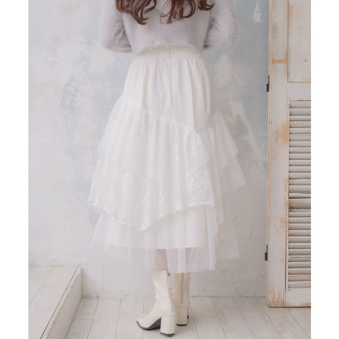 クチュールバイロジータ couture BY ROJITA チュールアシメティアードスカート （アイボリー） アイボリー