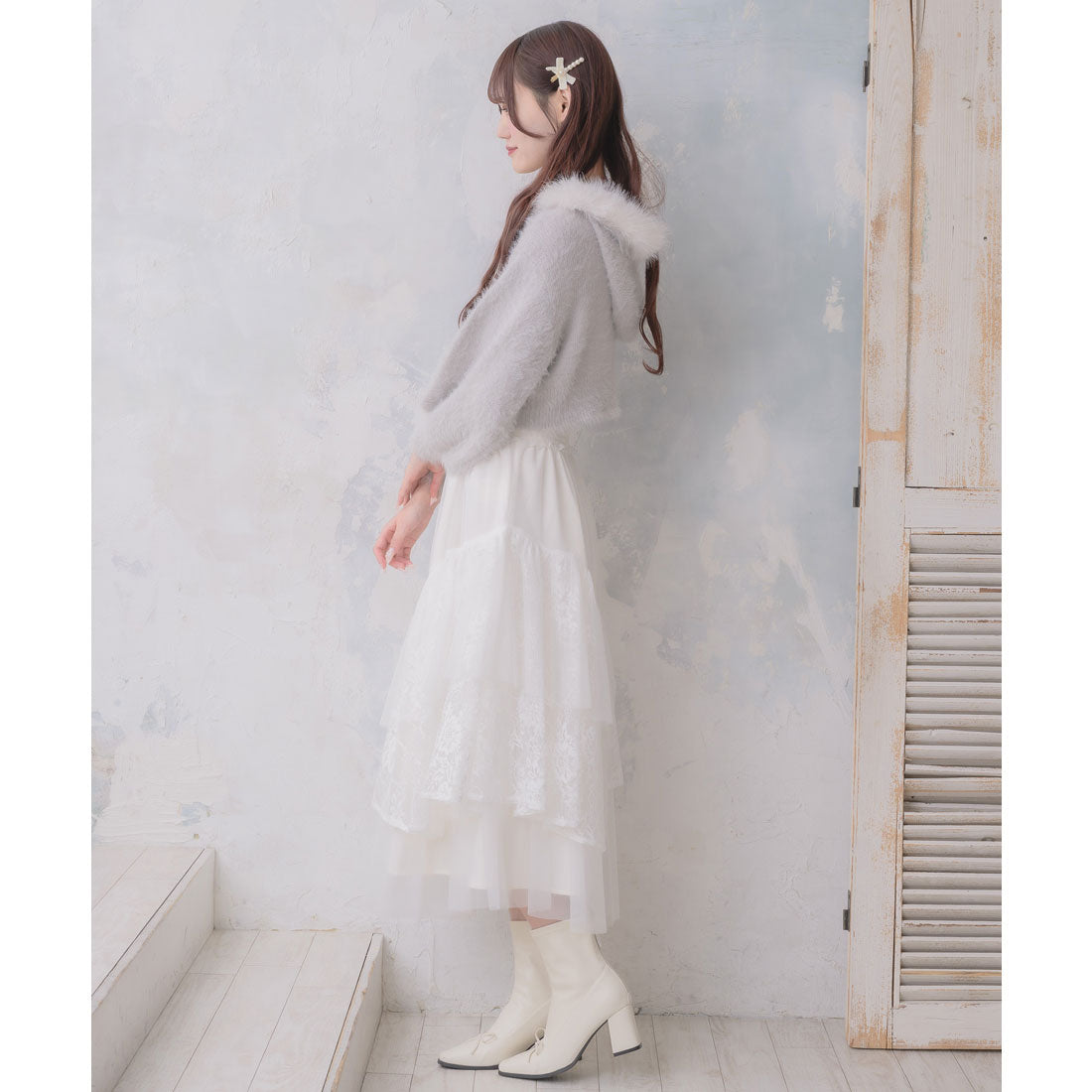 クチュールバイロジータ couture BY ROJITA チュールアシメティアードスカート （アイボリー） アイボリー