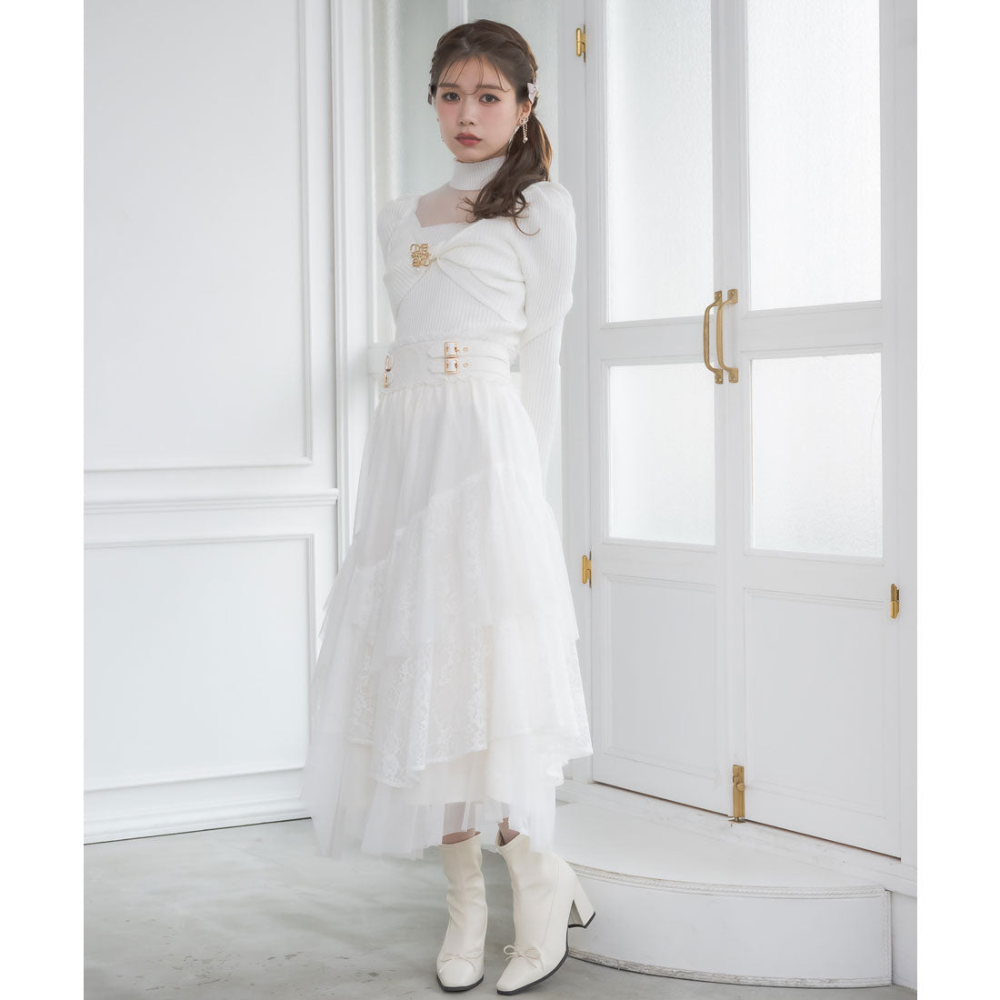 クチュールバイロジータ couture BY ROJITA チュールアシメティアードスカート （アイボリー） アイボリー