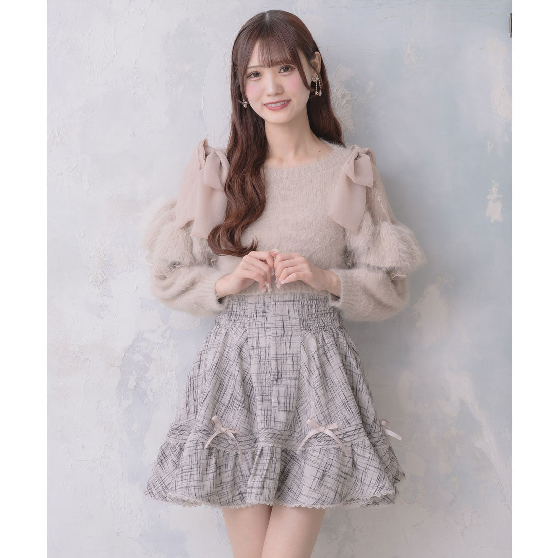 クチュールバイロジータ couture BY ROJITA 肩開リボンシャギーニット （ピンク） ピンク