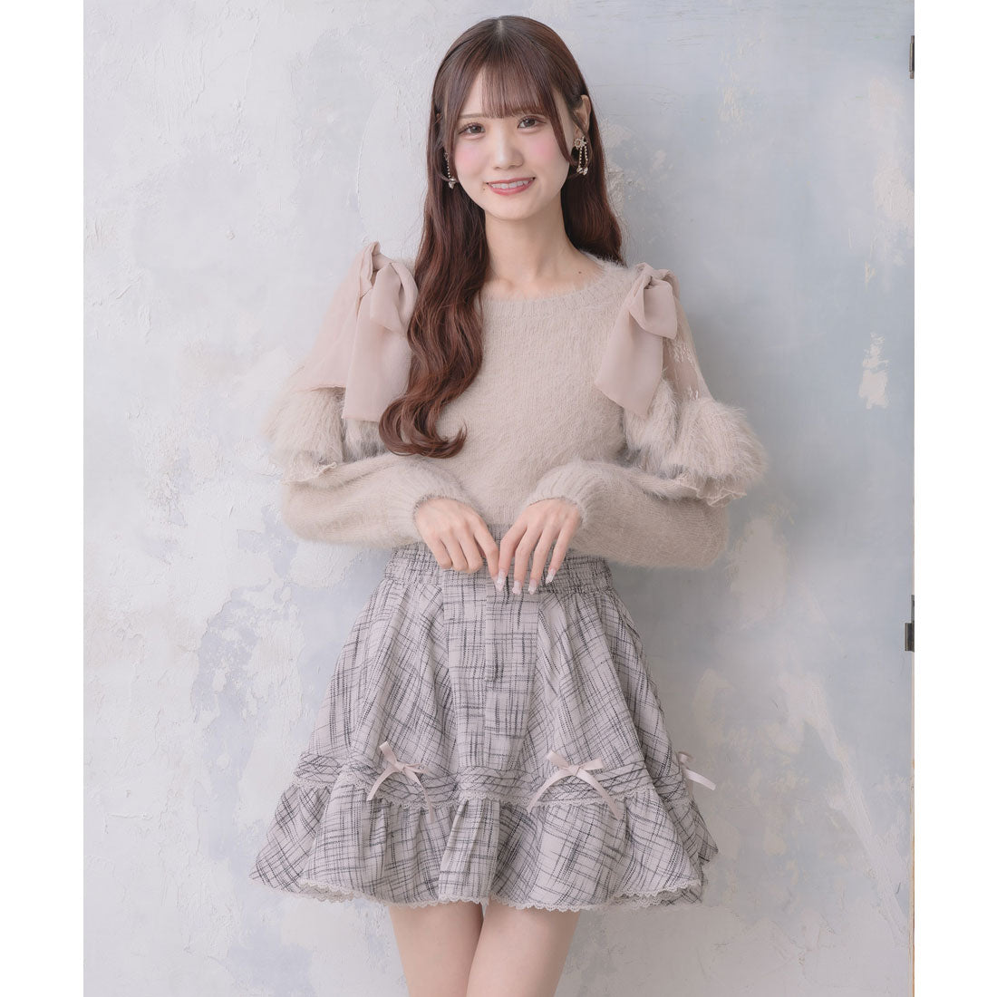 クチュールバイロジータ couture BY ROJITA 肩開リボンシャギーニット （ピンク） ピンク