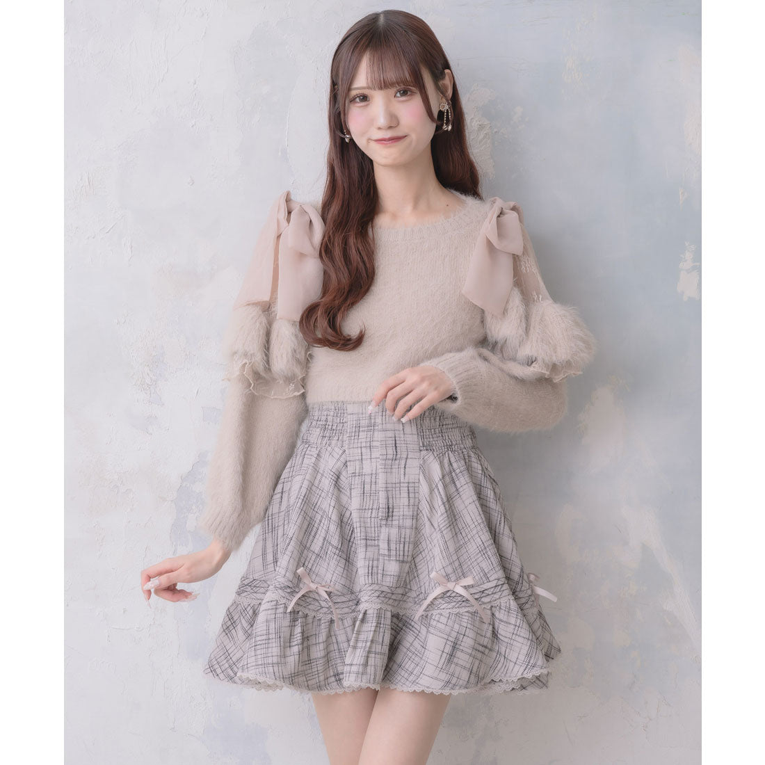 クチュールバイロジータ couture BY ROJITA 肩開リボンシャギーニット （ピンク） ピンク