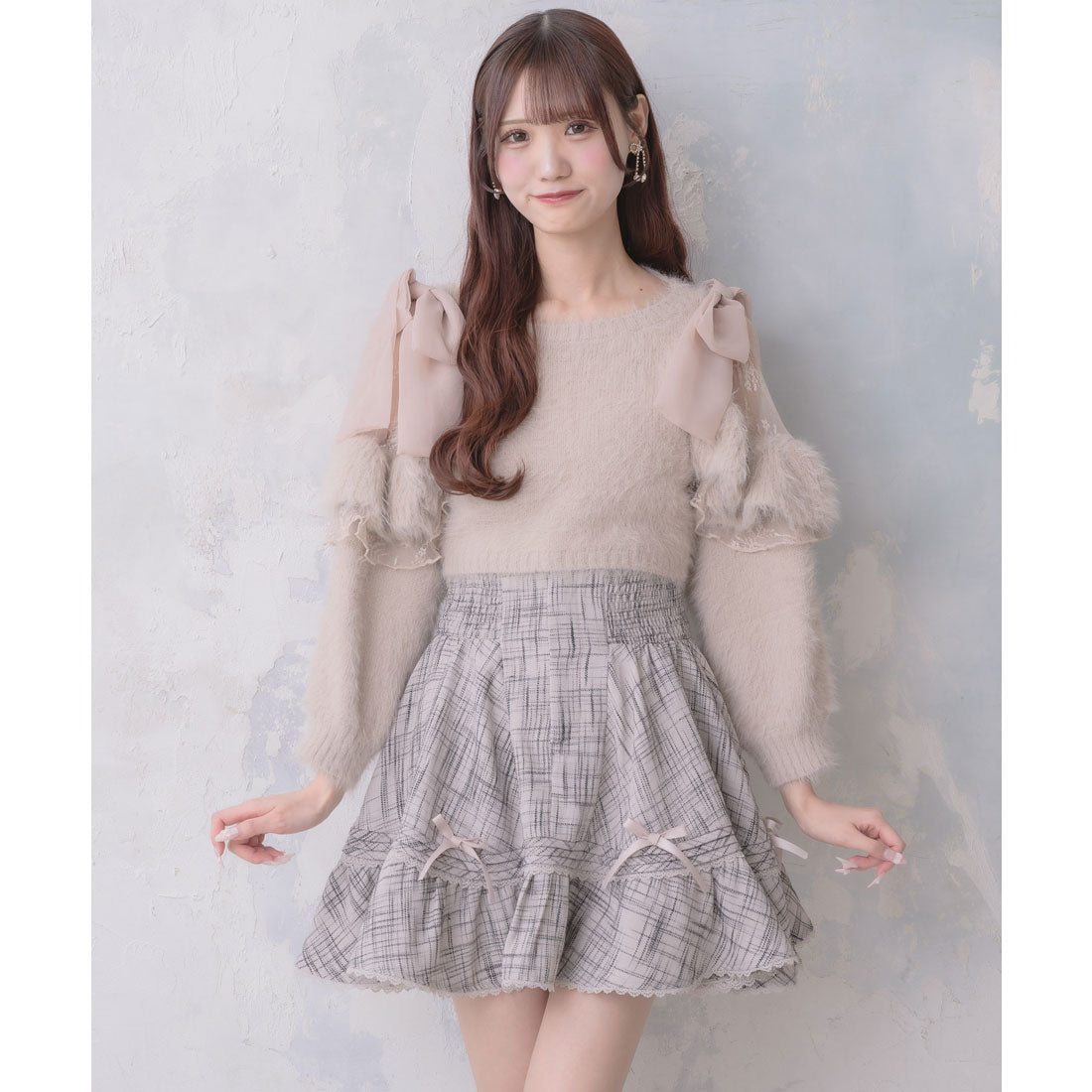 クチュールバイロジータ couture BY ROJITA 肩開リボンシャギーニット （ピンク） ピンク