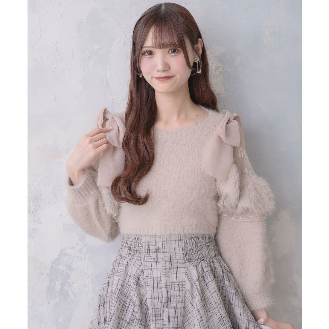 クチュールバイロジータ couture BY ROJITA 肩開リボンシャギーニット （ピンク） ピンク