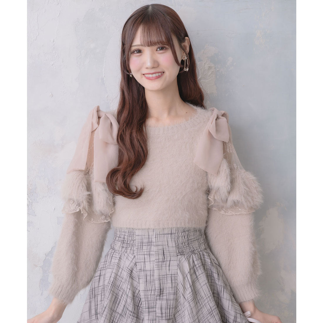 クチュールバイロジータ couture BY ROJITA 肩開リボンシャギーニット （ピンク） ピンク