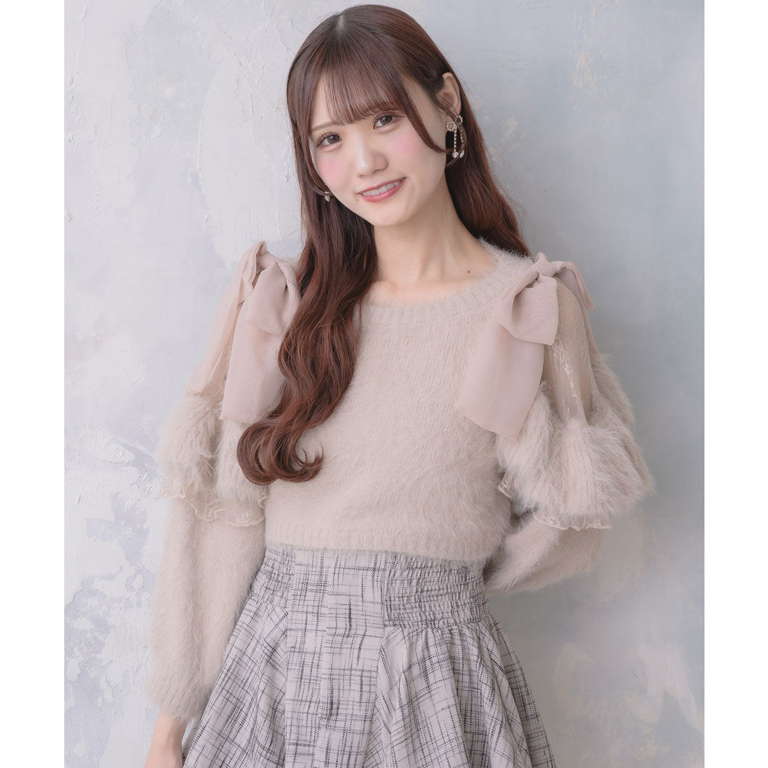 クチュールバイロジータ couture BY ROJITA 肩開リボンシャギーニット （ピンク） ピンク