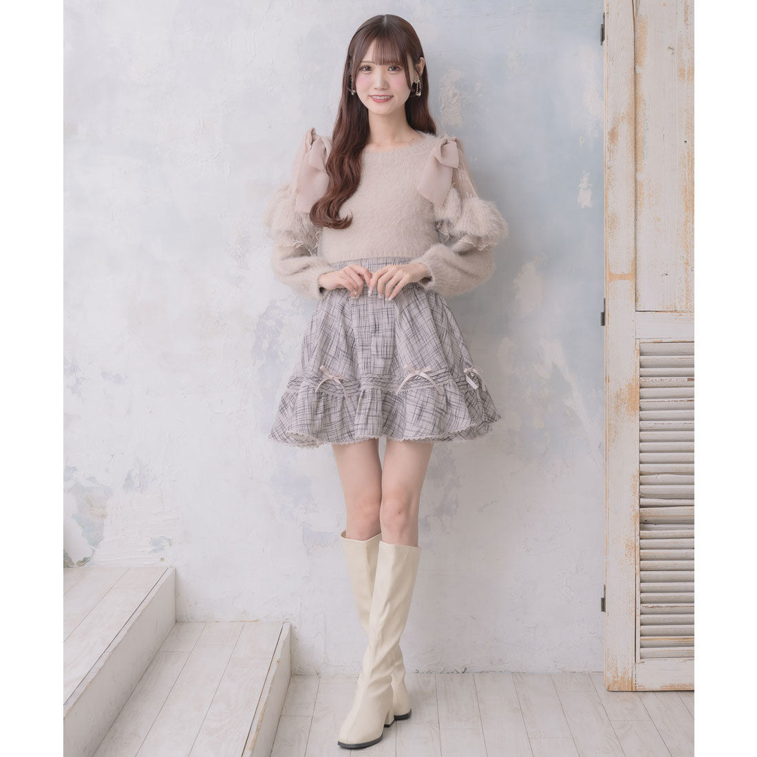 クチュールバイロジータ couture BY ROJITA 肩開リボンシャギーニット （ピンク） ピンク