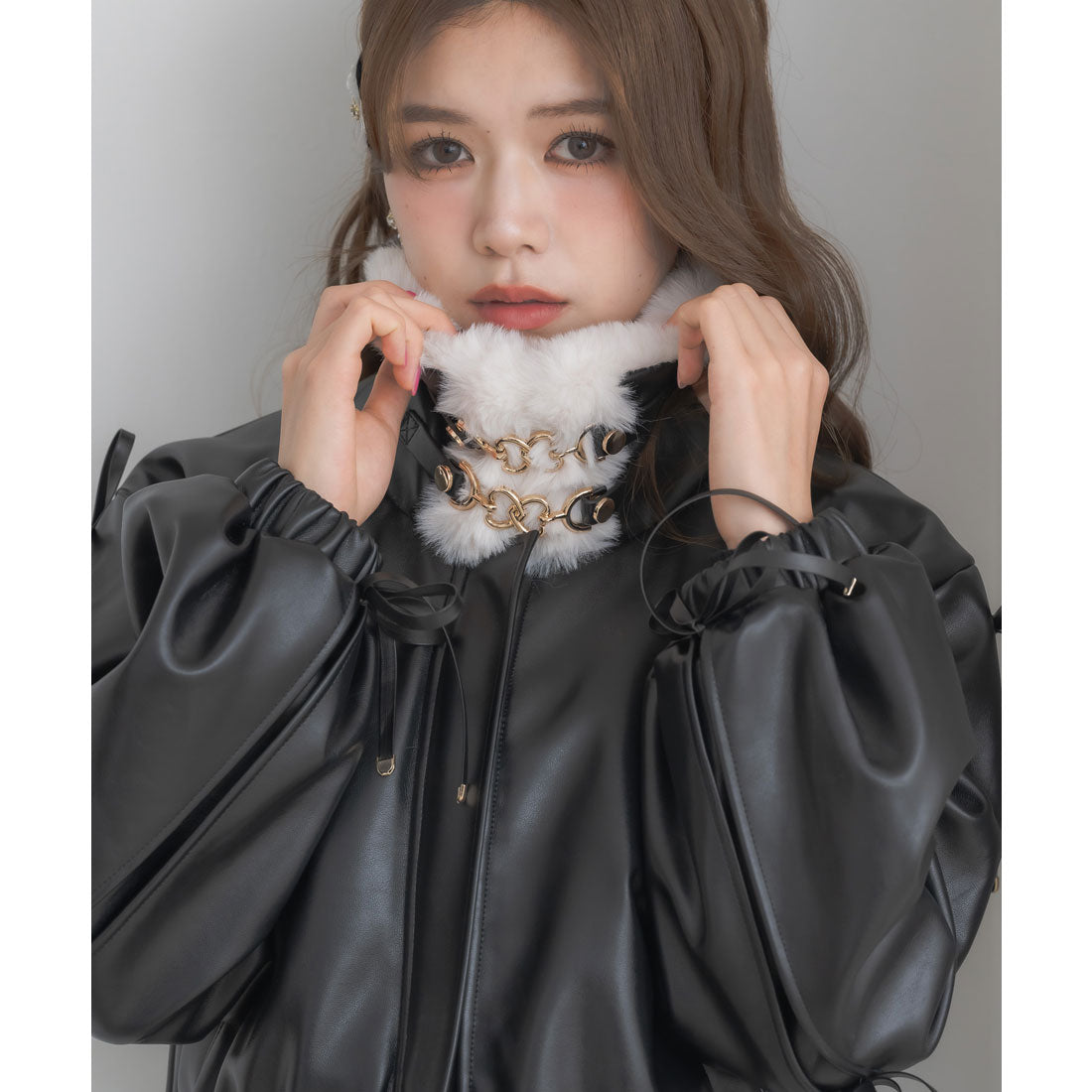 クチュールバイロジータ couture BY ROJITA 2WAYカラーフェイクレザーブルゾン （マルチ） マルチ