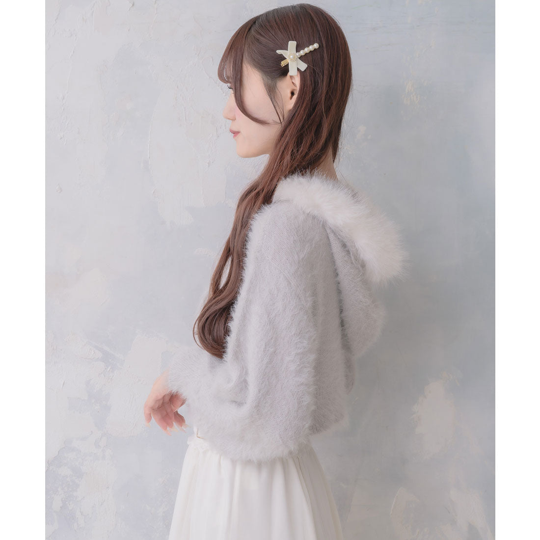 クチュールバイロジータ couture BY ROJITA ラメシャギーニットパーカー （グレー） グレー