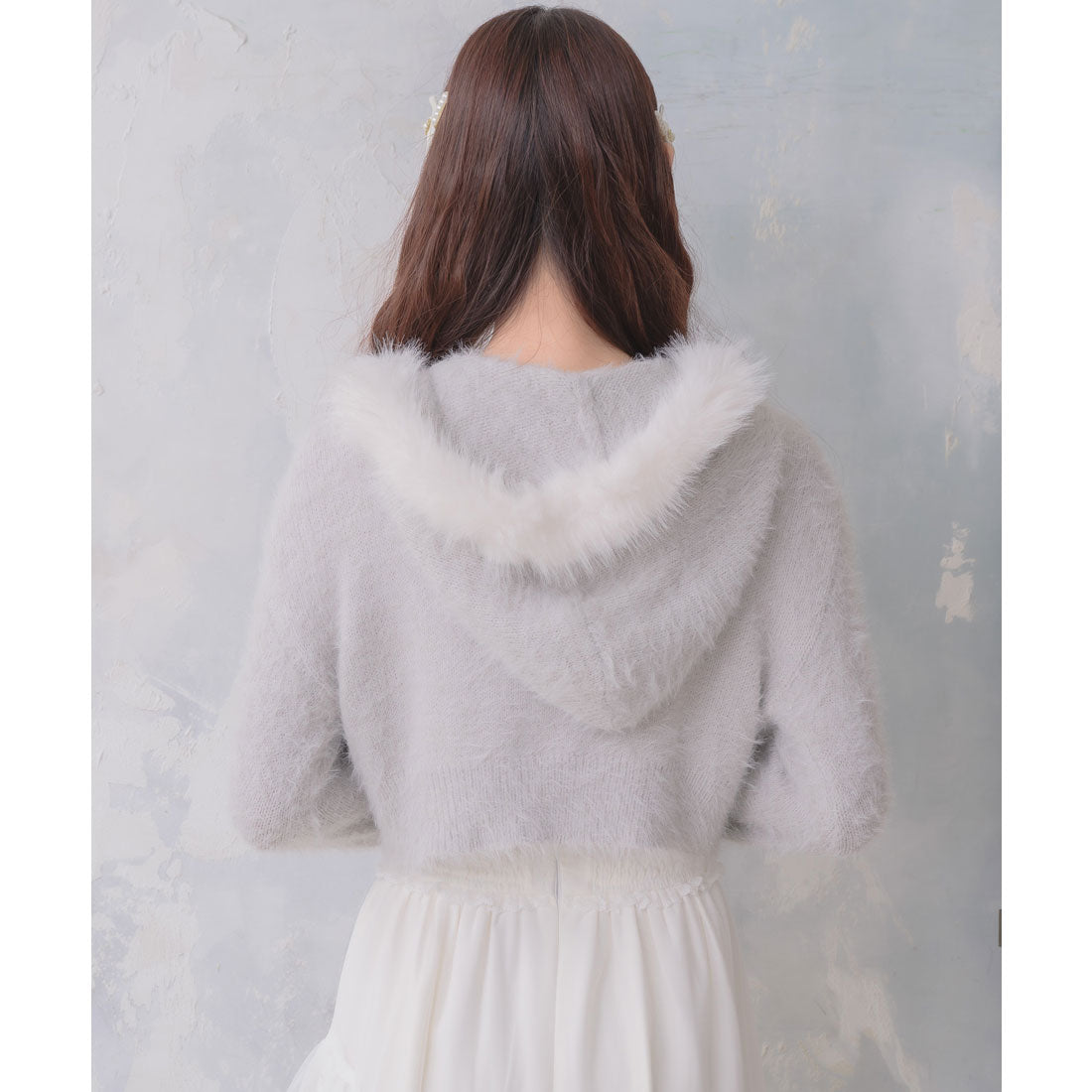 クチュールバイロジータ couture BY ROJITA ラメシャギーニットパーカー （グレー） グレー