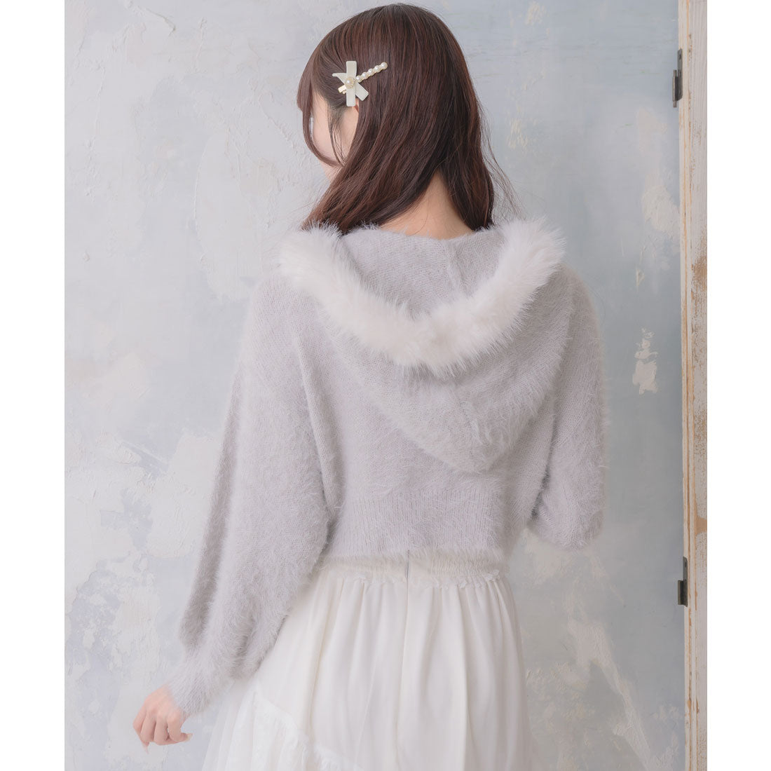 クチュールバイロジータ couture BY ROJITA ラメシャギーニットパーカー （グレー） グレー