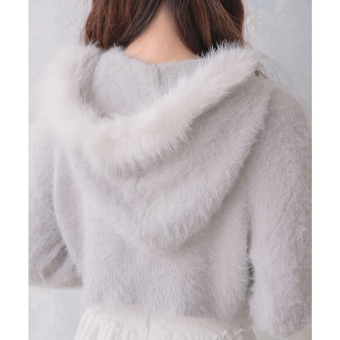 クチュールバイロジータ couture BY ROJITA ラメシャギーニットパーカー （グレー） グレー