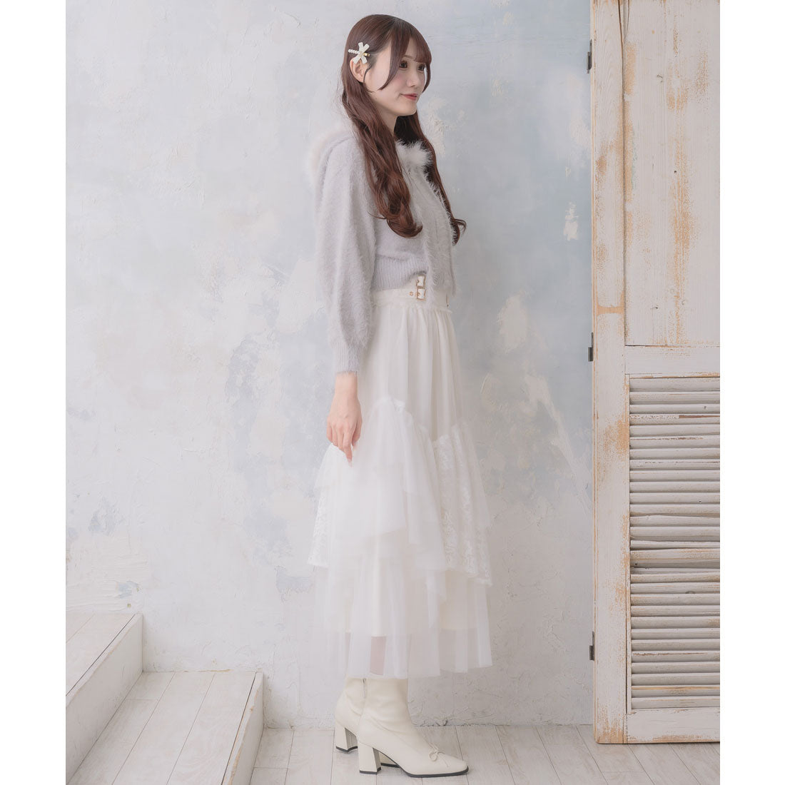 クチュールバイロジータ couture BY ROJITA ラメシャギーニットパーカー （グレー） グレー