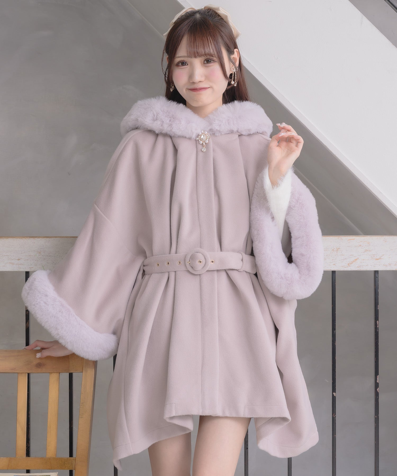 クチュールバイロジータ couture BY ROJITA ファーケープコート （ピンク） ピンク