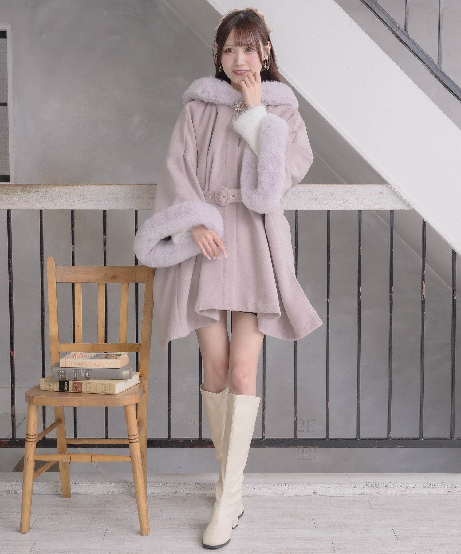 クチュールバイロジータ couture BY ROJITA ファーケープコート （ピンク） ピンク