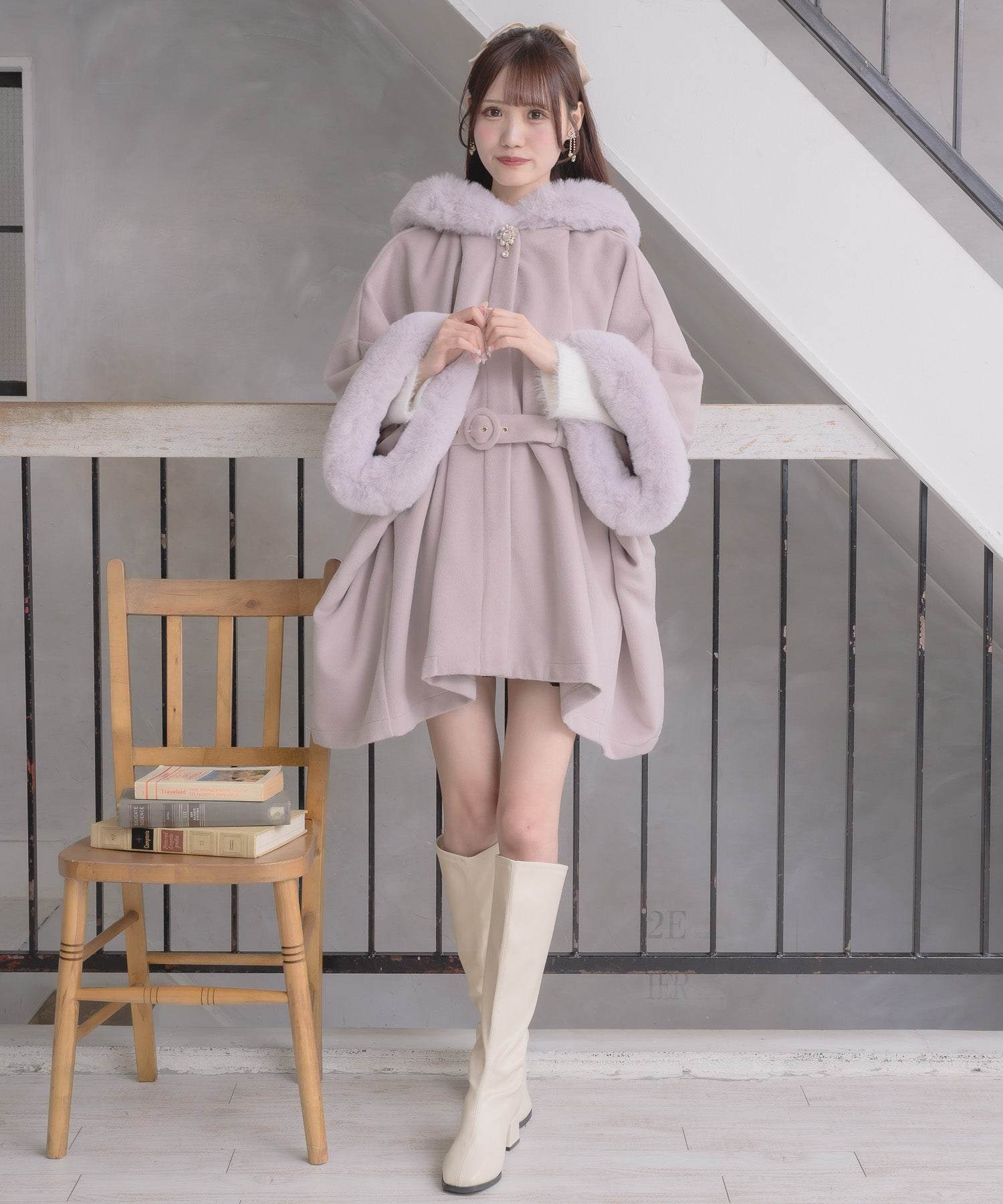 クチュールバイロジータ couture BY ROJITA ファーケープコート （ピンク） ピンク