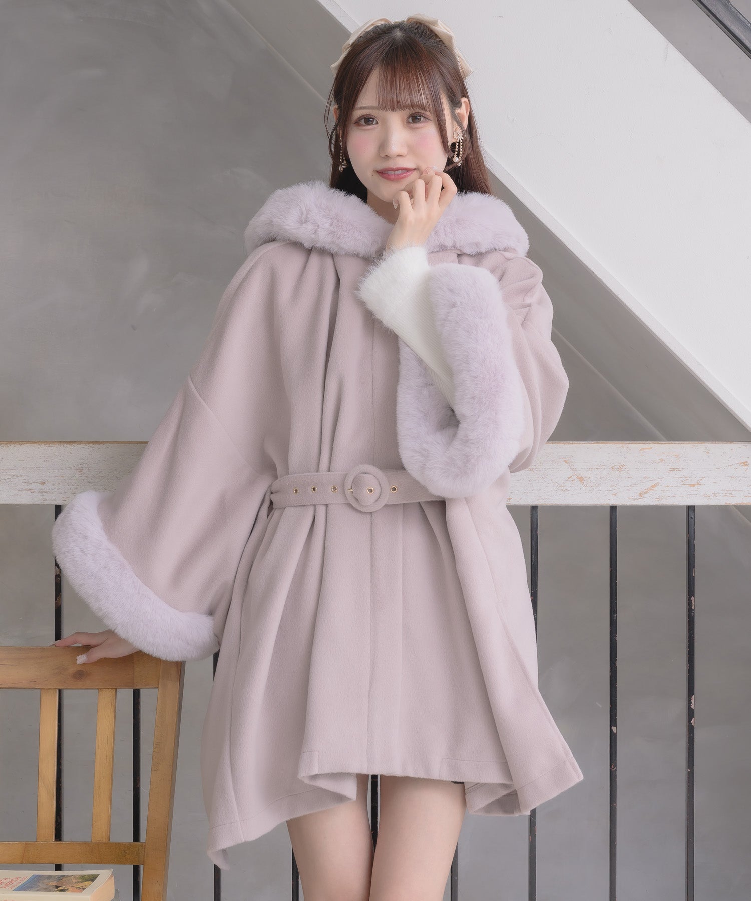 クチュールバイロジータ couture BY ROJITA ファーケープコート （ピンク） ピンク