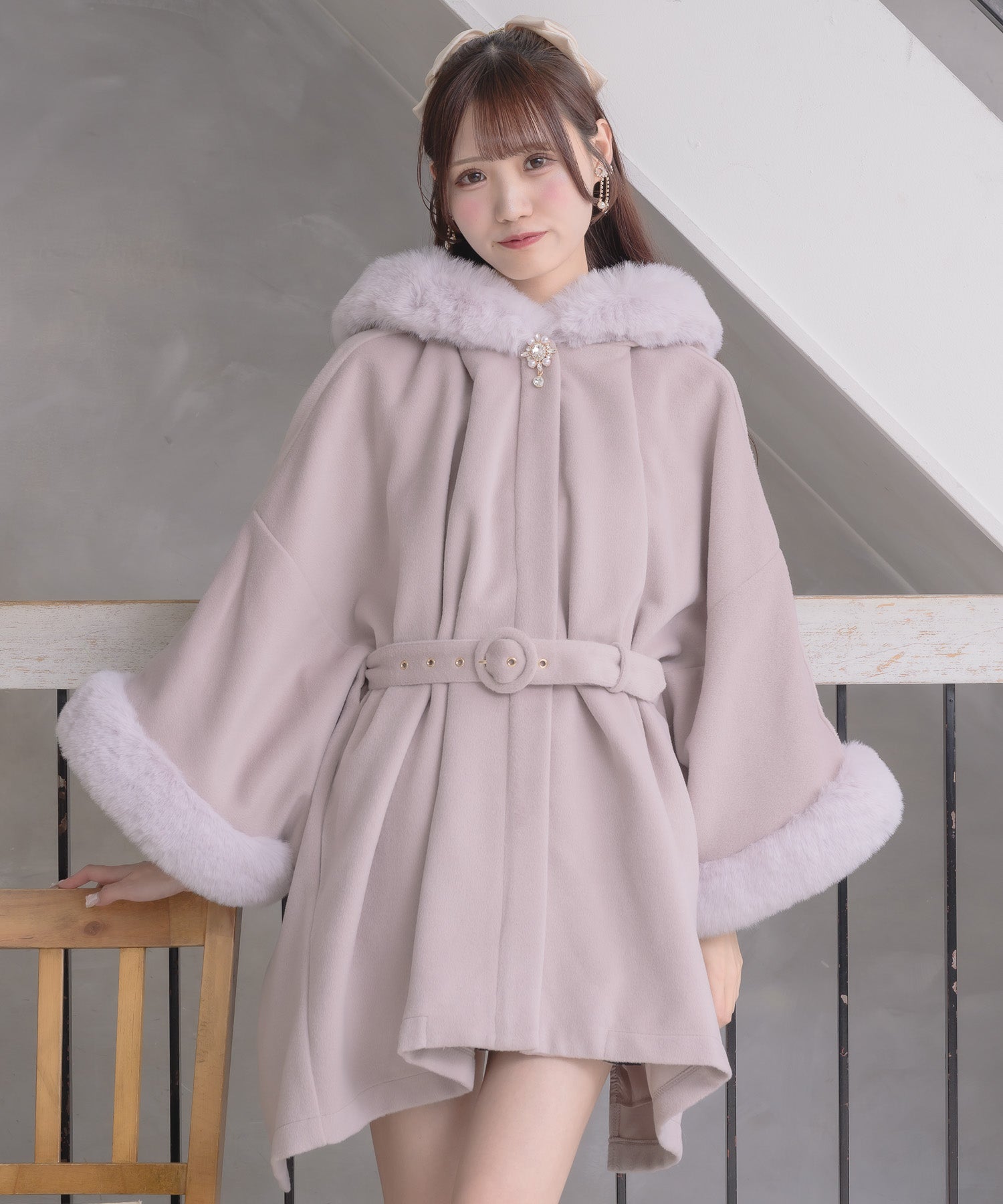 クチュールバイロジータ couture BY ROJITA ファーケープコート （ピンク） ピンク