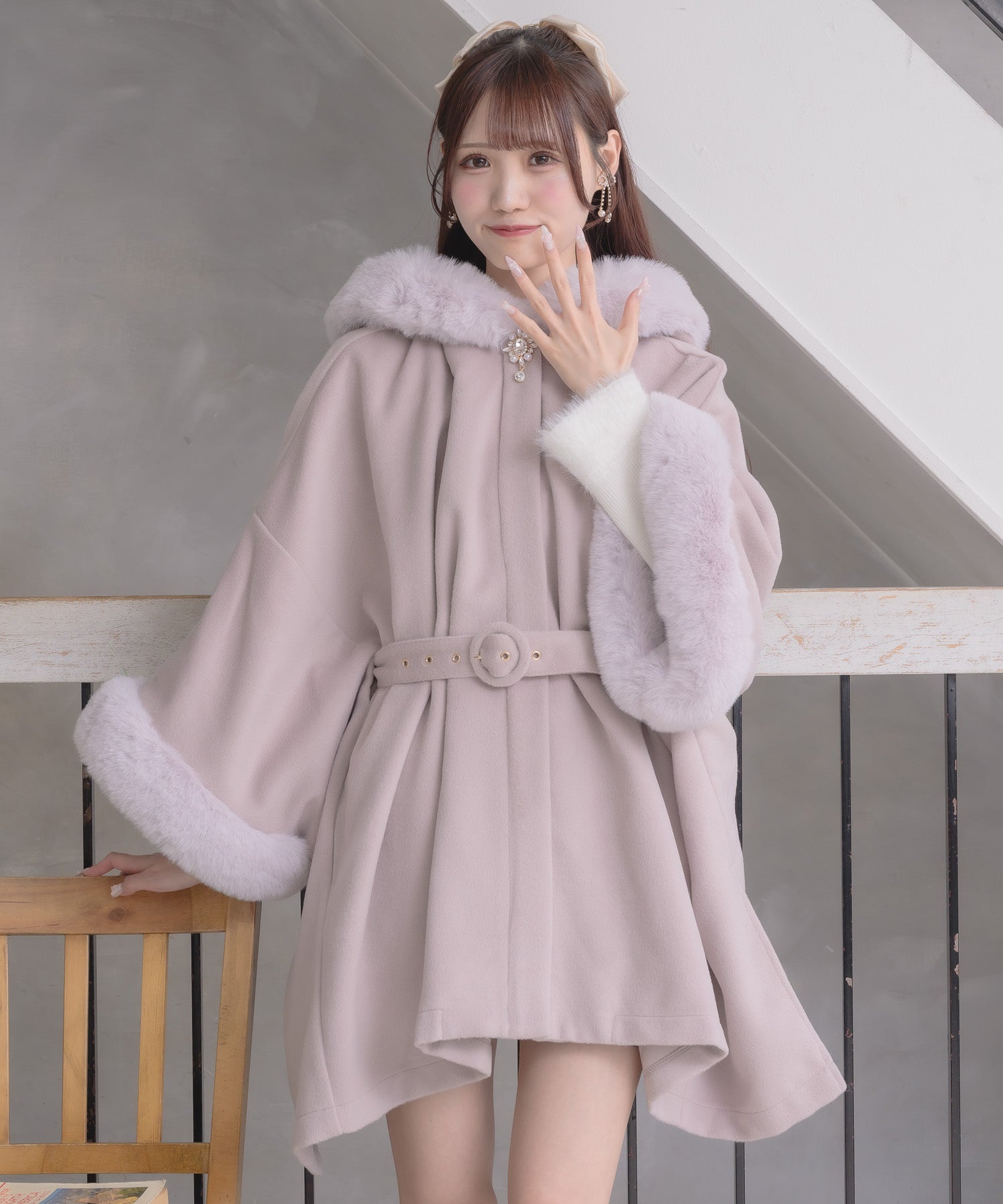 クチュールバイロジータ couture BY ROJITA ファーケープコート （ピンク） ピンク