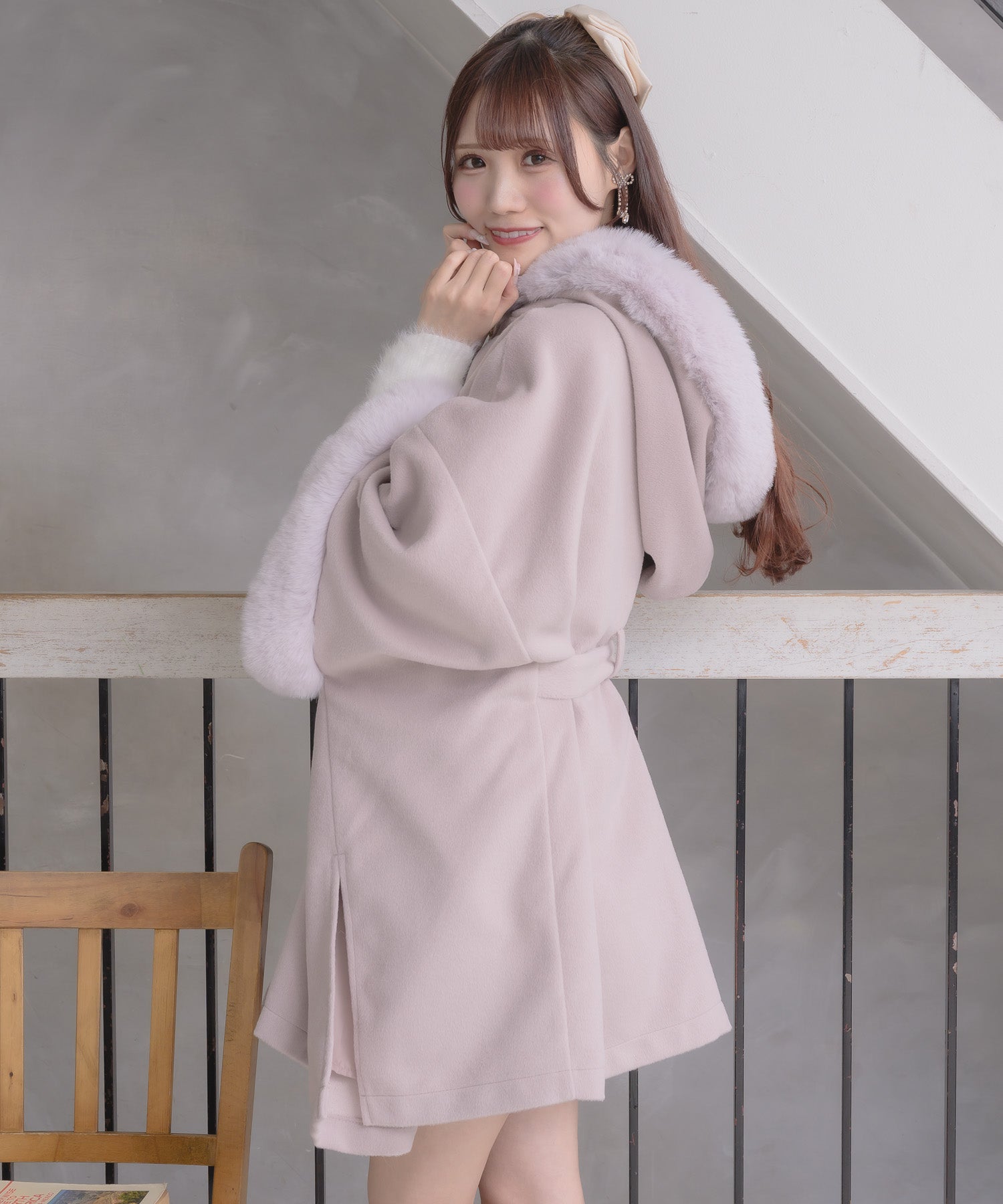 クチュールバイロジータ couture BY ROJITA ファーケープコート （ピンク） ピンク