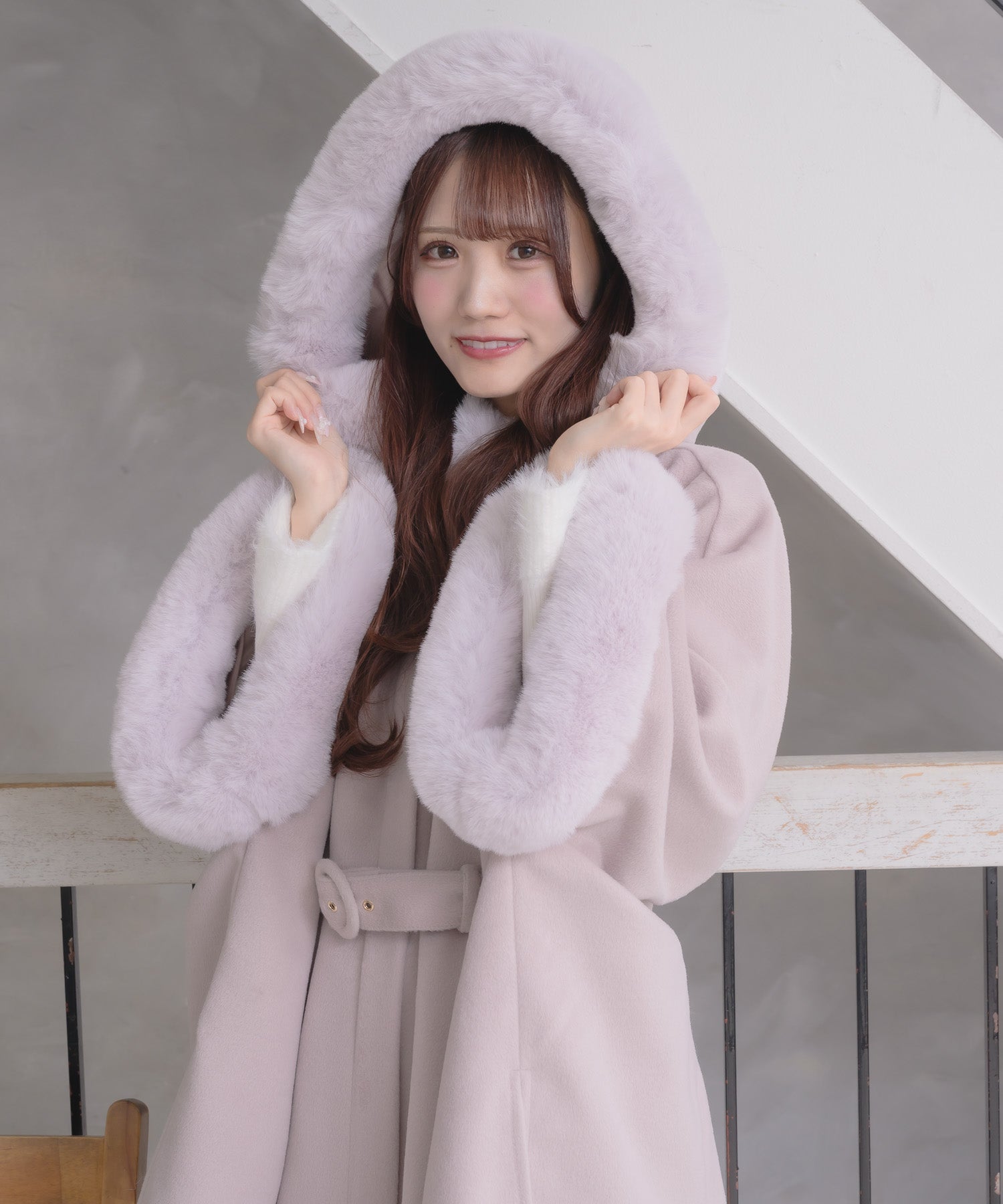 クチュールバイロジータ couture BY ROJITA ファーケープコート （ピンク） ピンク