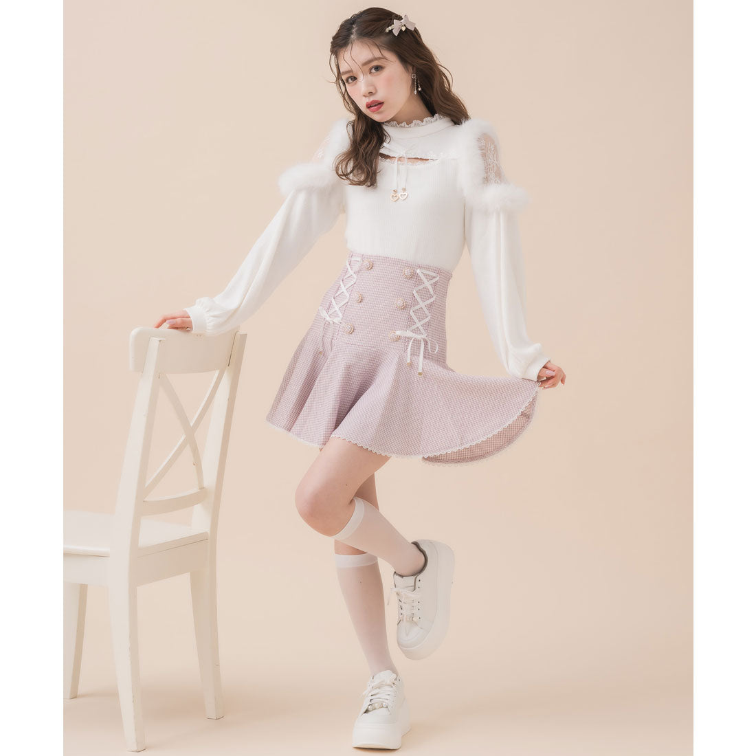 クチュールバイロジータ couture BY ROJITA ファーショルダートップス （ホワイト） ホワイト