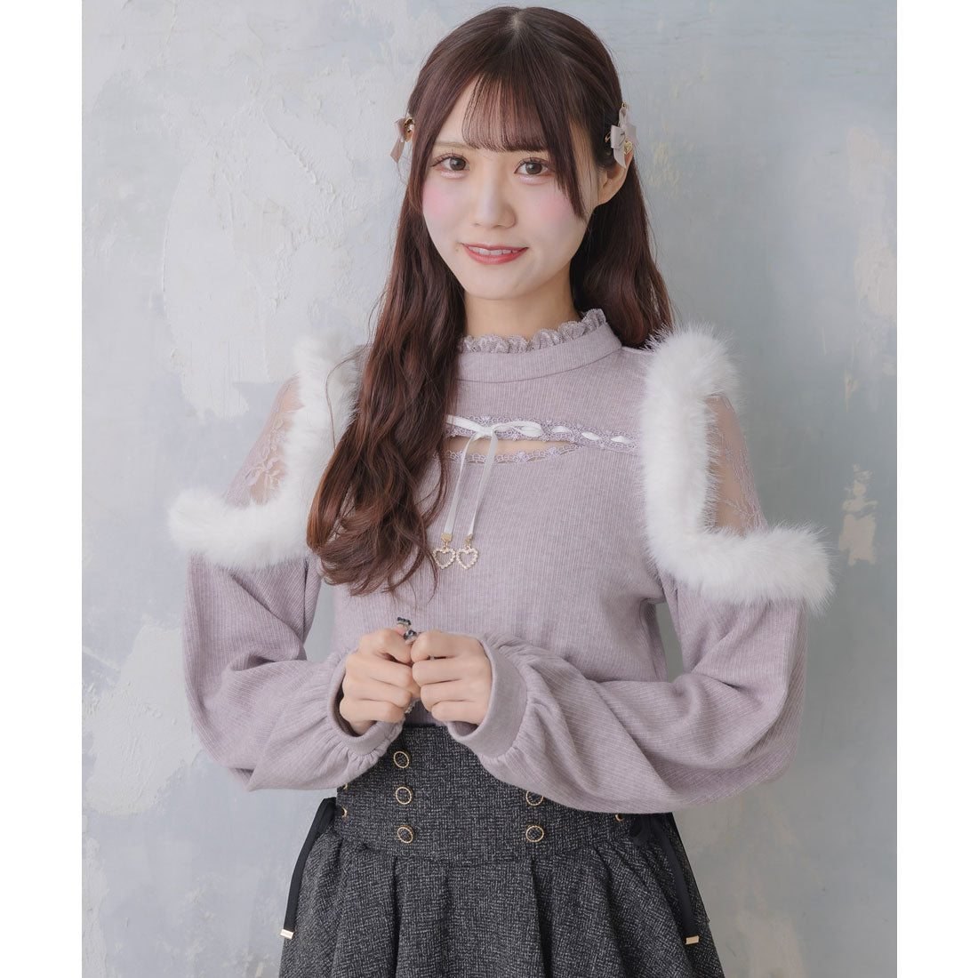 クチュールバイロジータ couture BY ROJITA ファーショルダートップス （パープル） パープル