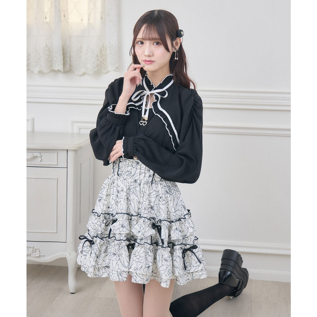 クチュールバイロジータ couture BY ROJITA ラッフルティアードスカート （マルチ） マルチ