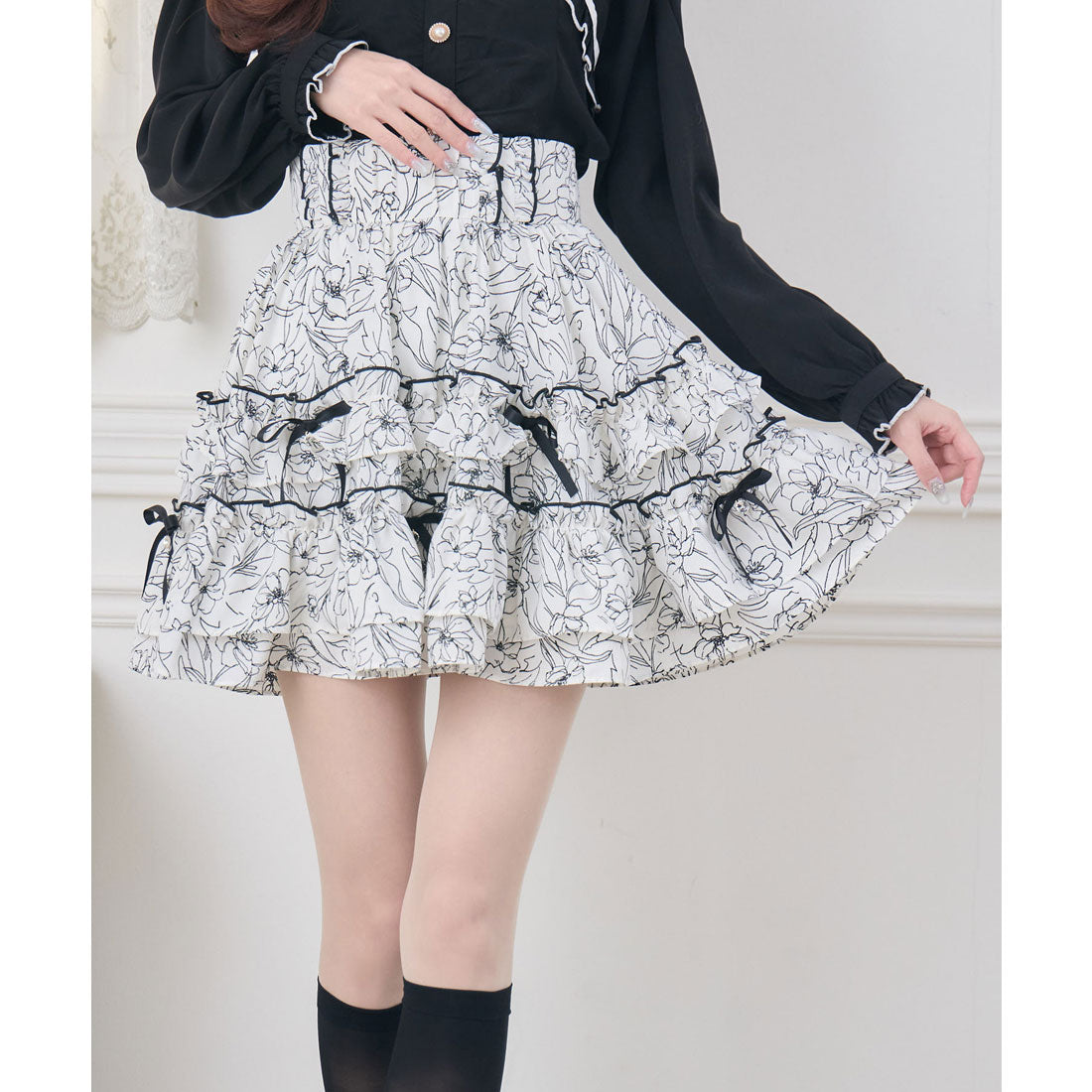 クチュールバイロジータ couture BY ROJITA ラッフルティアードスカート （マルチ） マルチ