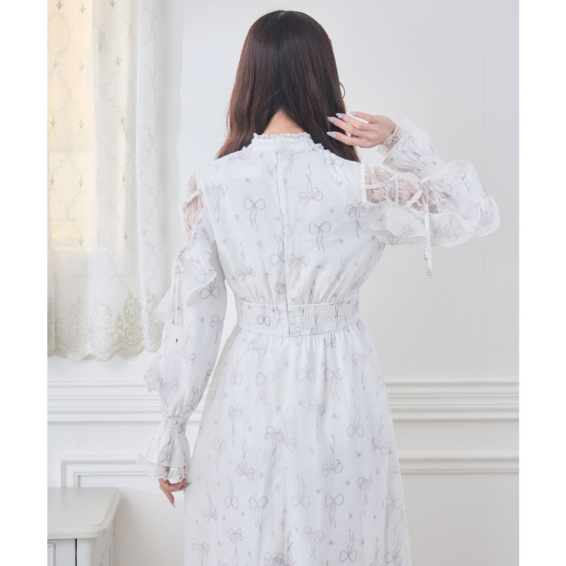 クチュールバイロジータ couture BY ROJITA リボン柄シアーロングワンピース （ピンク） ピンク