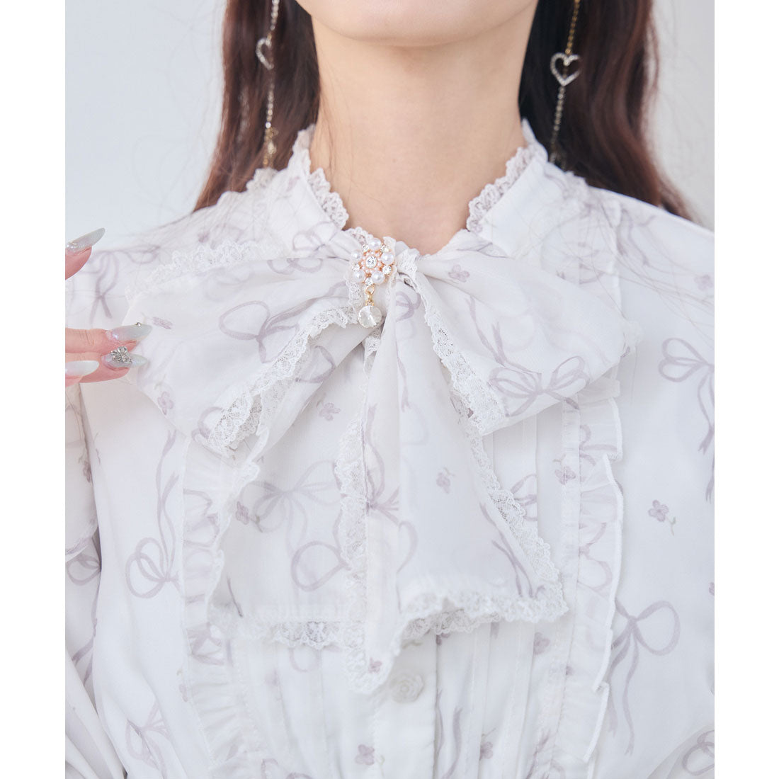 クチュールバイロジータ couture BY ROJITA リボン柄シアーロングワンピース （ピンク） ピンク