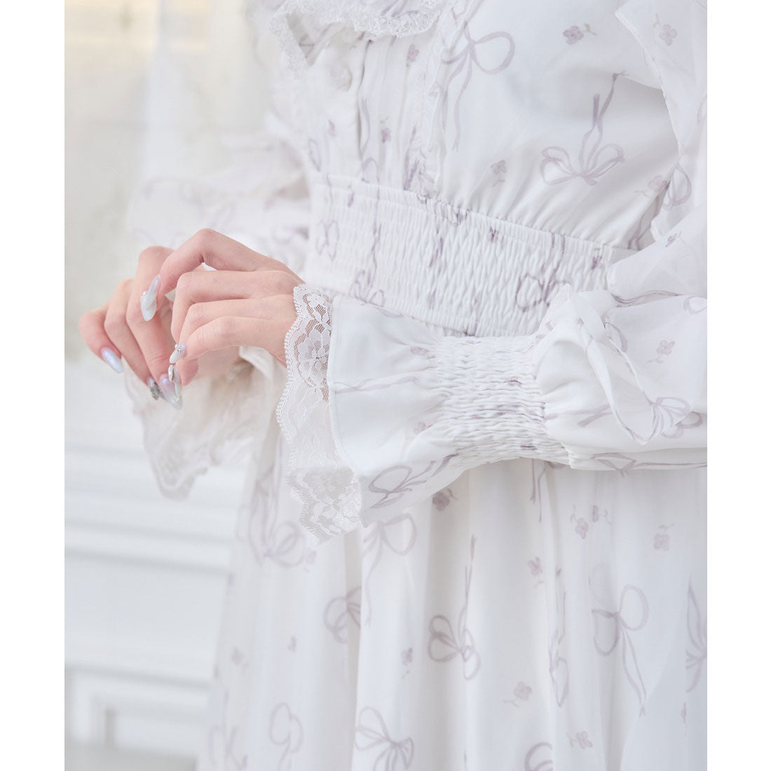 クチュールバイロジータ couture BY ROJITA リボン柄シアーロングワンピース （ピンク） ピンク