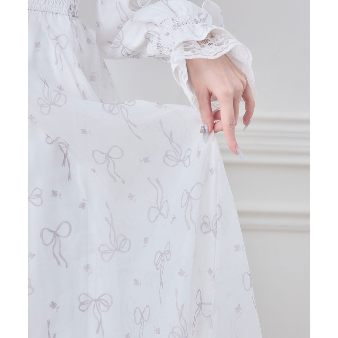 クチュールバイロジータ couture BY ROJITA リボン柄シアーロングワンピース （ピンク） ピンク