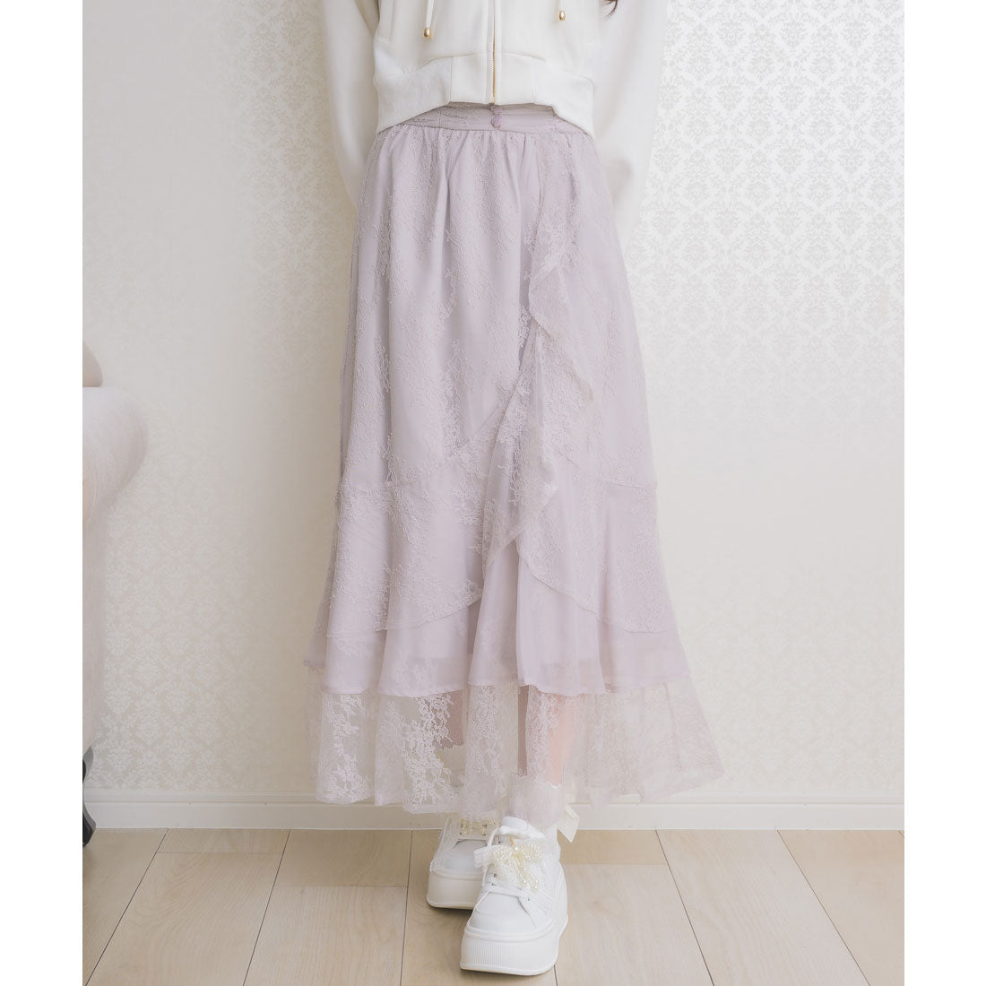 クチュールバイロジータ couture BY ROJITA レースティアードロングスカート （ピンク） ピンク