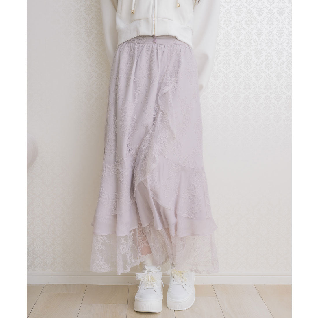 クチュールバイロジータ couture BY ROJITA レースティアードロングスカート （ピンク） ピンク