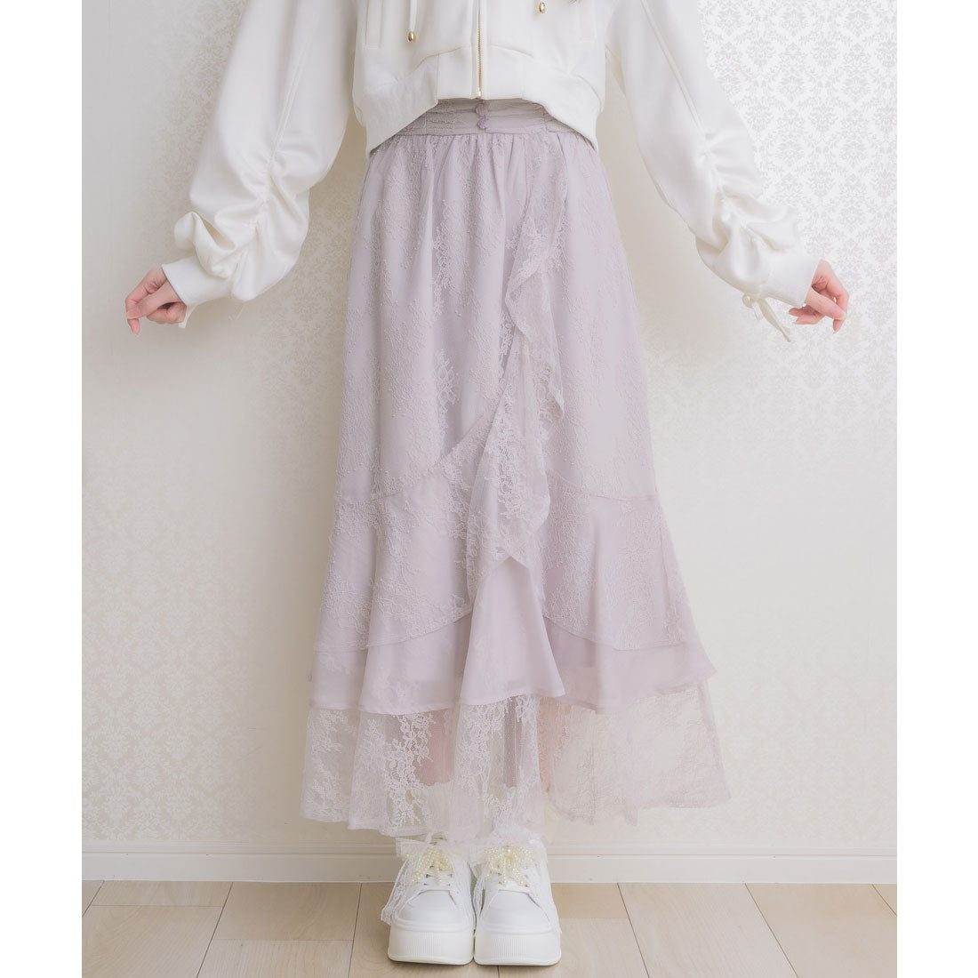 クチュールバイロジータ couture BY ROJITA レースティアードロングスカート （ピンク） ピンク