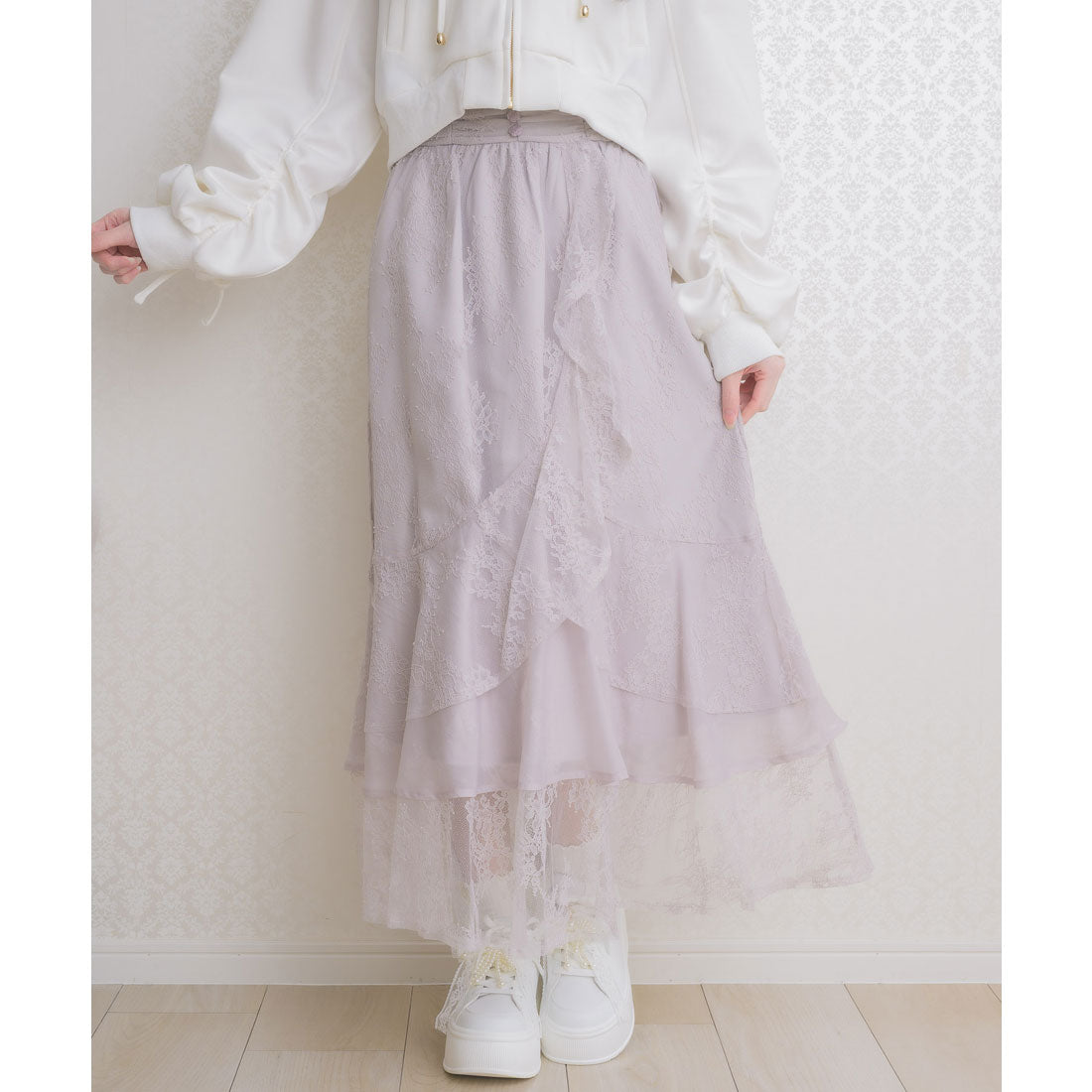 クチュールバイロジータ couture BY ROJITA レースティアードロングスカート （ピンク） ピンク